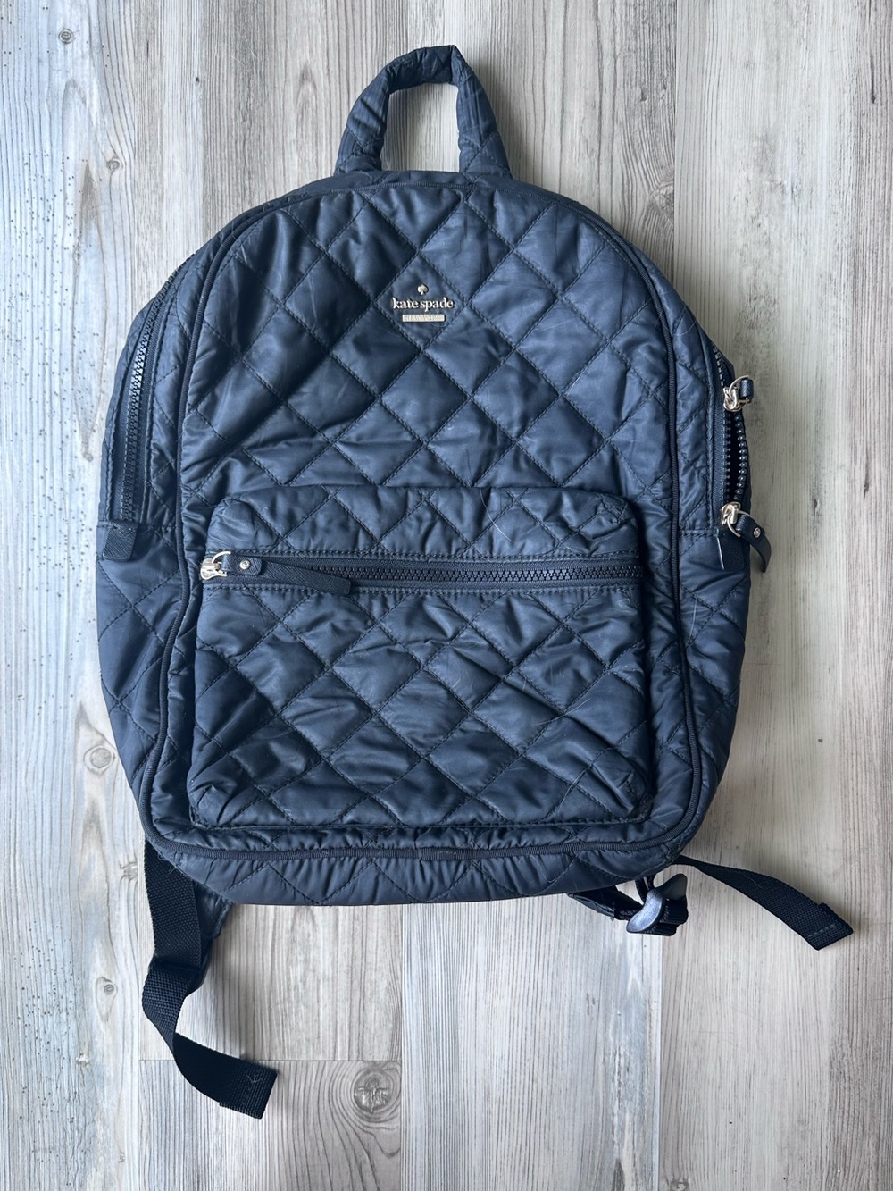 Kate Spade Black Quilted Nylon Backpack Gold Hardware Repair Project